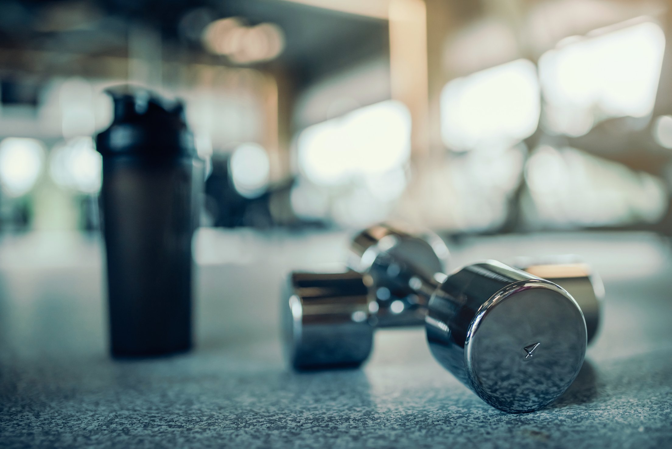 Sports equipment in gym